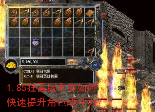 1.85狂雷版本中如何快速提升角色战斗力? 1.85狂雷版本中如何快速提升角色战斗力?