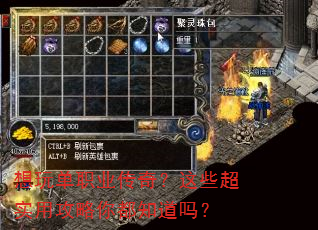 想玩单职业传奇?这些超实用攻略你都知道吗? 想玩单职业传奇?这些超实用攻略你都知道吗?